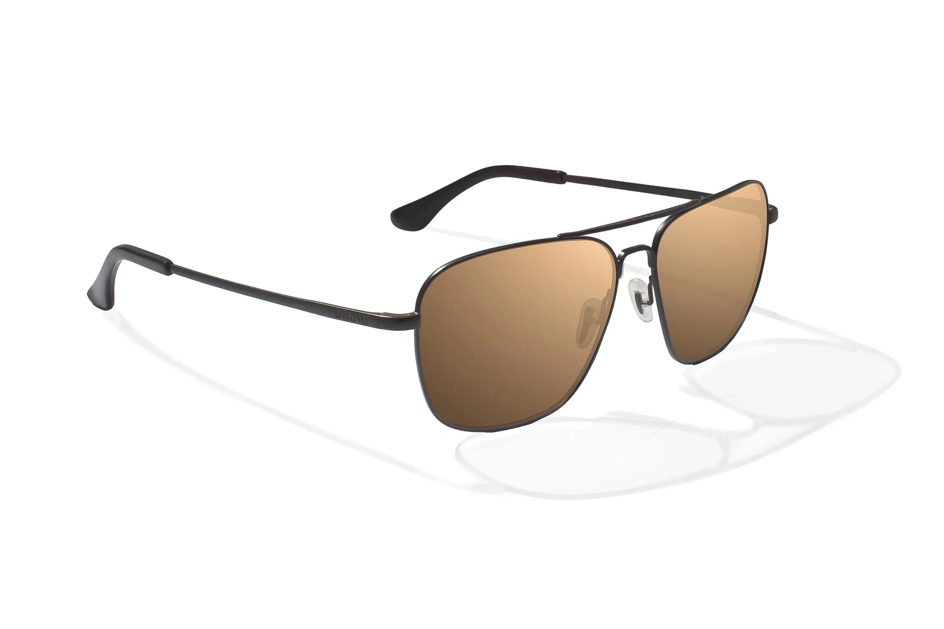 Bajio Snipes Sunglasses - Angled View, Black Matte Frame with Copper Lens