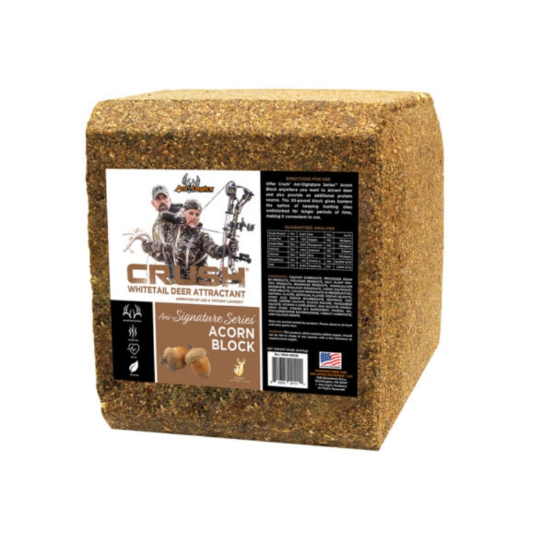 Ani-Logics Crush Acorn Block – 20 lb Long-Lasting Deer Attractant with Natural Acorn Flavor for Hunting & Herd Management